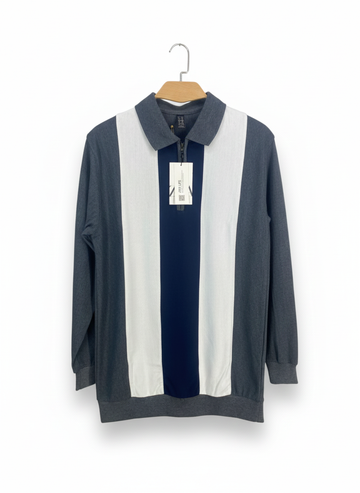 ZARA Premium Contrast Panel Zip Polo Sweatshirt